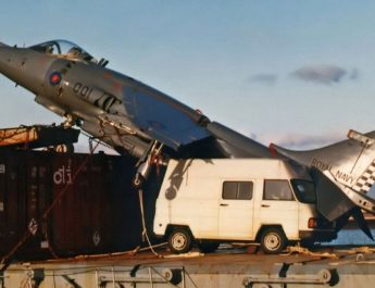 Emergency Landing on Cargo Ship by Sea Harrier