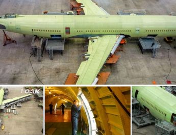 The airframe for the first IL-96-400M airliner is at the final assembly stage