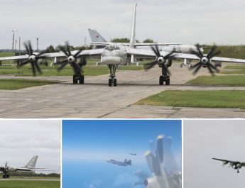 Flight Of Four Tu-95MS Over The Neutral Waters